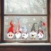 Auf dem Bild ist das Produkt: Fensterbild Weihnachten Winter 5 Zwerge Wichtel und Schneeflocken Fensteraufkleber zum Preis von €13.9 abgebildet.