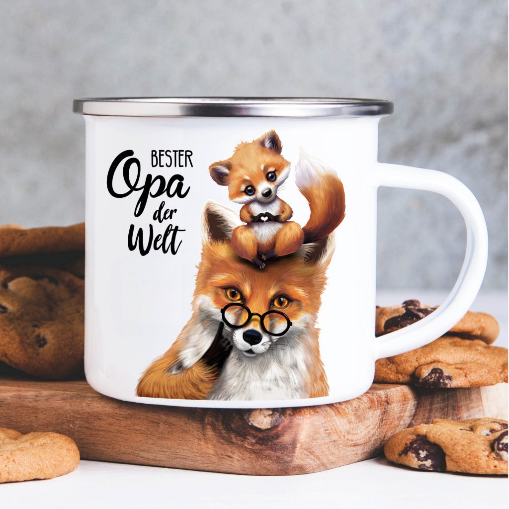 Winkee Magic Fox Tasse - 3D Fuchs Tasse Dreaming Fox 450ml