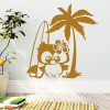Auf dem Bild ist das Produkt: 10710 Wandtattoo Loft Aufkleber Eule Surfer Girl Hawaii Surfbrett Palme Meer See zum Preis von €13.9 abgebildet.