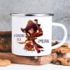 Auf dem Bild ist das Produkt: Kindertasse Emaille Campingbecher Junge Pirat Schatztruhe personalisiert mit Wunschnamen anpassbares Einschulungsgeschenk individualisierbar zum Preis von €18.9 abgebildet.