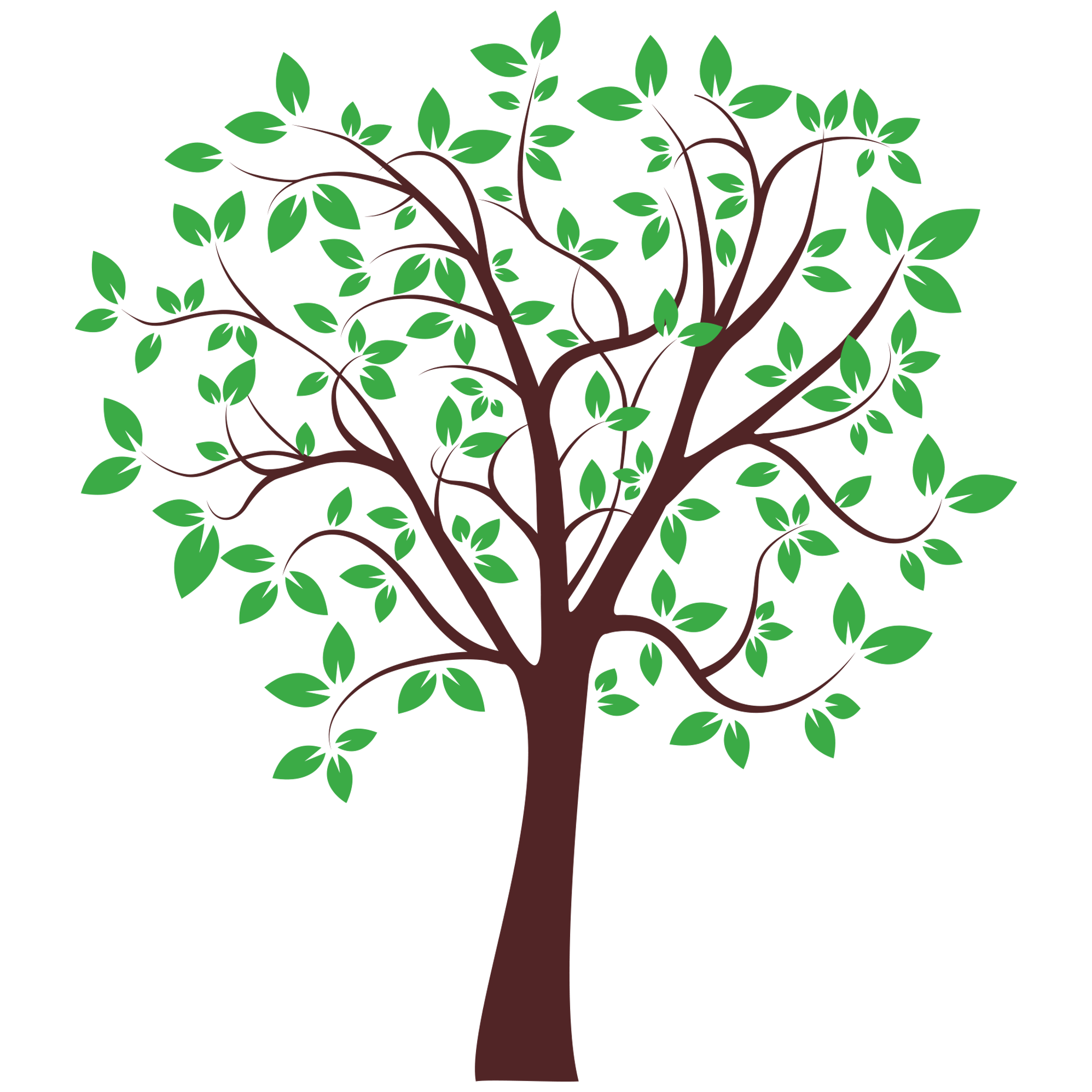 Baum mit Blättern (2farbig)