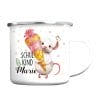 Auf dem Bild ist das Produkt: Kindertasse Emaille Becher Maus Schulkind Einschulung Geschenk erster Schultag Wunschname Schulanfang zum Preis von €18.9 abgebildet.