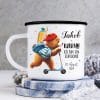Auf dem Bild ist das Produkt: Kindertasse Emaille Becher Bär Roller Schulkind Einschulung Geschenk Schulanfang zum Preis von €18.9 abgebildet.