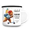 Auf dem Bild ist das Produkt: Kindertasse Emaille Becher Bär Roller Schulkind Einschulung Geschenk Schulanfang zum Preis von €18.9 abgebildet.