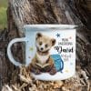Auf dem Bild ist das Produkt: Kindertasse Emaille personalisierter Becher Bär Schulkind Einschulung Geschenk Schulanfang zum Preis von €18.9 abgebildet.
