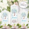 Auf dem Bild ist das Produkt: Taufkerze für Mädchen oder Junge Baum mit Blüten Taufspruch Personalisierung zum Preis von €5.90 abgebildet.