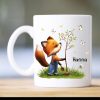 Auf dem Bild ist das Produkt: Tasse bedruckt Fuchs Baum weiß Wunschname personalisiert zum Preis von €18.90 abgebildet.