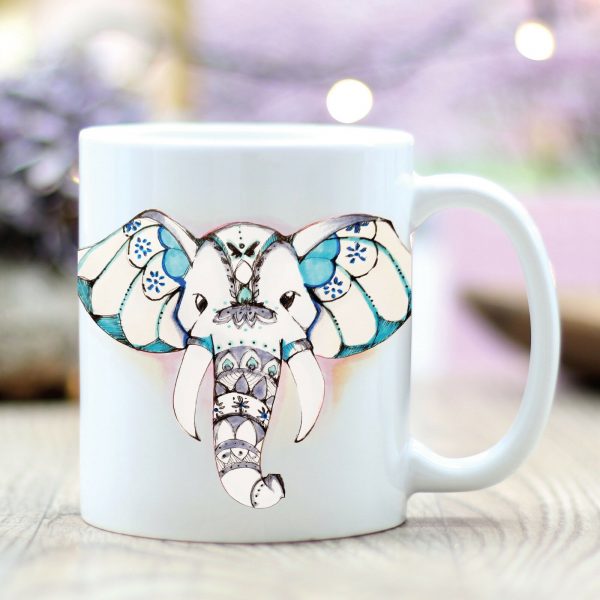 Auf dem Bild ist das Produkt: T170 Wandtattoo-Loft Kaffee Tasse Elefant Ganesha Hindu Elephant Gottheit Motiv zum Preis von €18.9 abgebildet.
