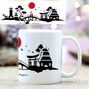 Auf dem Bild ist das Produkt: T283 Wandtattoo Loft® Kaffee Tasse Skyline Japan Asien asia reisen travel zum Preis von €18.9 abgebildet.