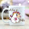 Auf dem Bild ist das Produkt: Tasse Einhorn "Ich bin fluffig" von Wandtattoo-Loft T169 Kaffee Becher Unicorn zum Preis von €18.9 abgebildet.