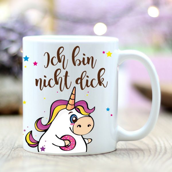 Auf dem Bild ist das Produkt: Tasse Einhorn "Ich bin fluffig" von Wandtattoo-Loft T169 Kaffee Becher Unicorn zum Preis von €18.9 abgebildet.