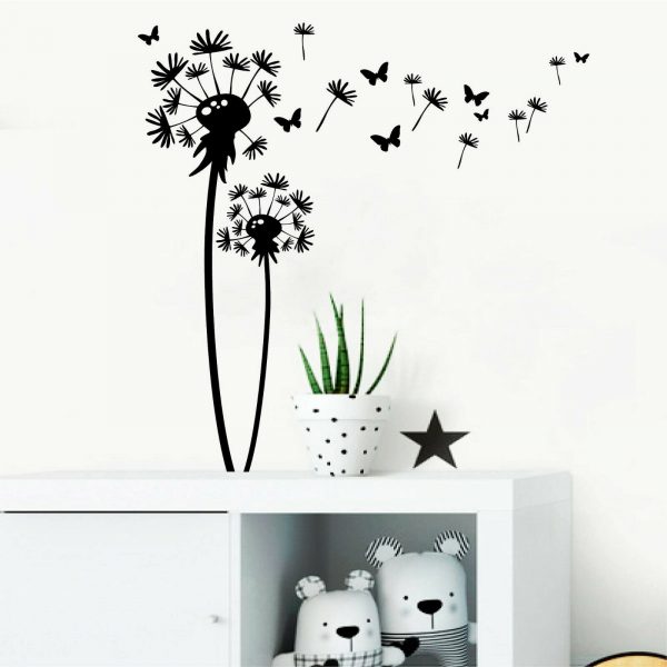 Auf dem Bild ist das Produkt: Wandtattoo Pusteblume Pollen Schmetterlinge Dekoration Aufkleber Dandelion zum Preis von €14.9 abgebildet.