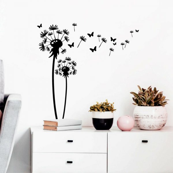 Auf dem Bild ist das Produkt: Wandtattoo Pusteblume Pollen Schmetterlinge Dekoration Aufkleber Dandelion zum Preis von €14.9 abgebildet.