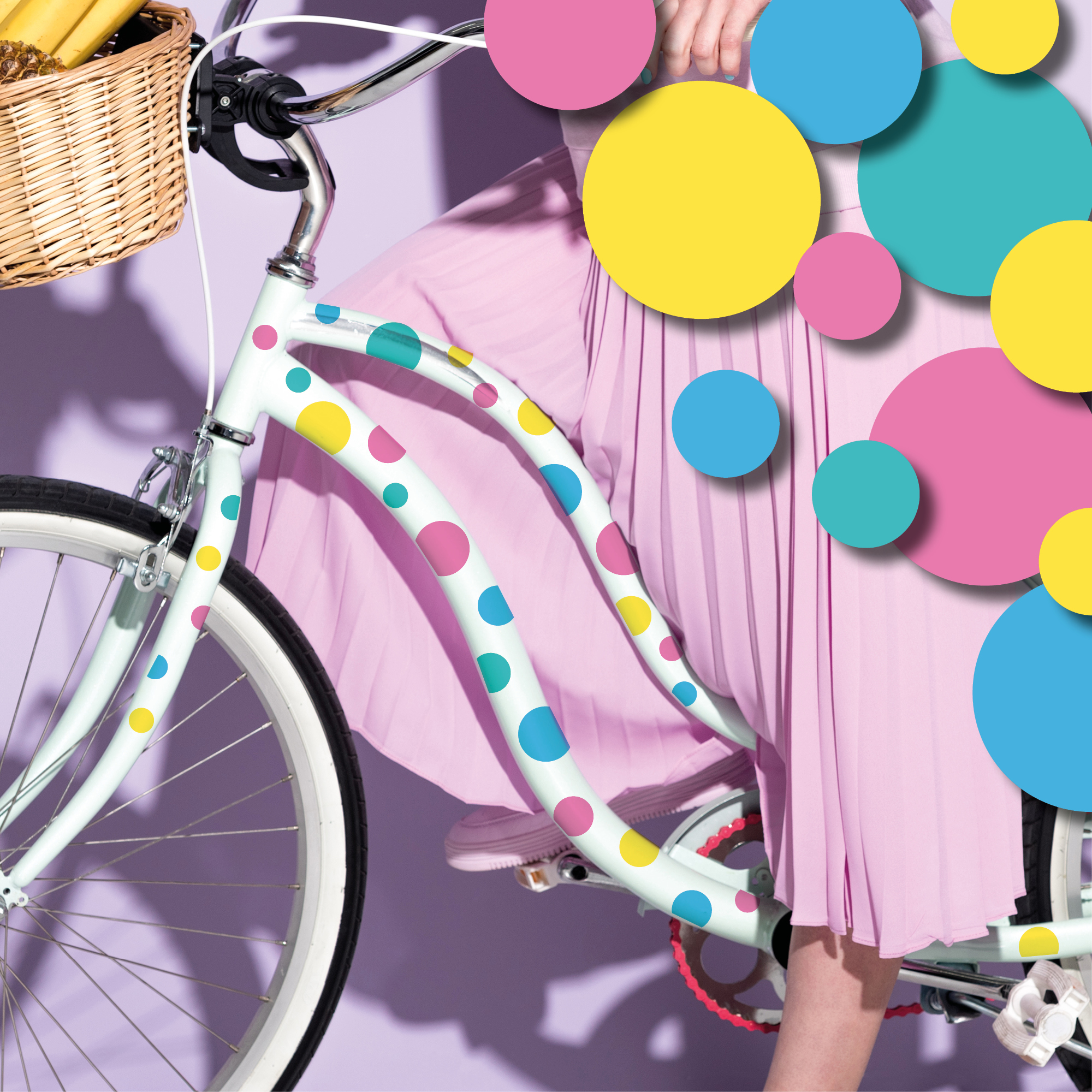 Fahrradaufkleber 42 Kreise Pastellfarbe Fahrrad Sticker Fahrraddesign Kinderfahrrad Fahrradgestaltung Geschenk Schulanfang