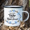 Auf dem Bild ist das Produkt: Campingbecher Emaille Nur die besten Väter werden zu Opas befördert… Du bist der Allerbeste Geschenk Vatertag Geburtstag zum Preis von €16.9 abgebildet.