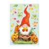 Auf dem Bild ist das Produkt: Fensterbild Herbst Zwerg mit Blättern und Kürbissen herbstlicher Fensteraufkleber Fensterdeko zum Preis von €13.90 abgebildet.