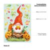Auf dem Bild ist das Produkt: Fensterbild Herbst Zwerg mit Blättern und Kürbissen herbstlicher Fensteraufkleber Fensterdeko zum Preis von €13.90 abgebildet.