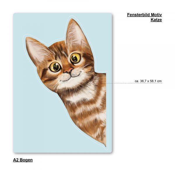 Auf dem Bild ist das Produkt: Fensterbild ins Fenster reinschauende Katze Fensterdeko Kinderzimmer Kind Osterdeko Frühlingsdeko zum Preis von €13.9 abgebildet.