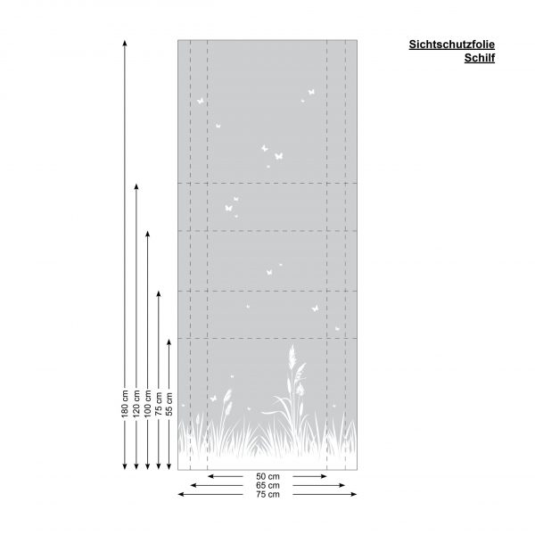 Auf dem Bild ist das Produkt: Sichtschutzfolie Schilf maritim Fensterfolie Fensterdeko Milchglasfolie zum Preis von €34.90 abgebildet.