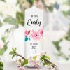Auf dem Bild ist das Produkt: Taufkerze Junge Mädchen Blumen Blüten mit Namen Datum und Taufspruch zum Preis von €5.9 abgebildet.
