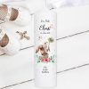 Auf dem Bild ist das Produkt: Taufkerze Junge Mädchen Hase Pusteblume mit Namen Datum und ggf. Taufspruch Kerze zur Taufe zum Preis von €5.9 abgebildet.