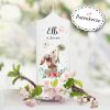 Auf dem Bild ist das Produkt: Taufkerze Junge Mädchen Hase Pusteblume mit Namen Datum und ggf. Taufspruch Kerze zur Taufe zum Preis von €5.9 abgebildet.