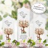 Auf dem Bild ist das Produkt: Taufkerze Kerze zur Taufe Baum Lebensbaum Taufspruch individualisierbar Hase und Reh zum Preis von €5.90 abgebildet.