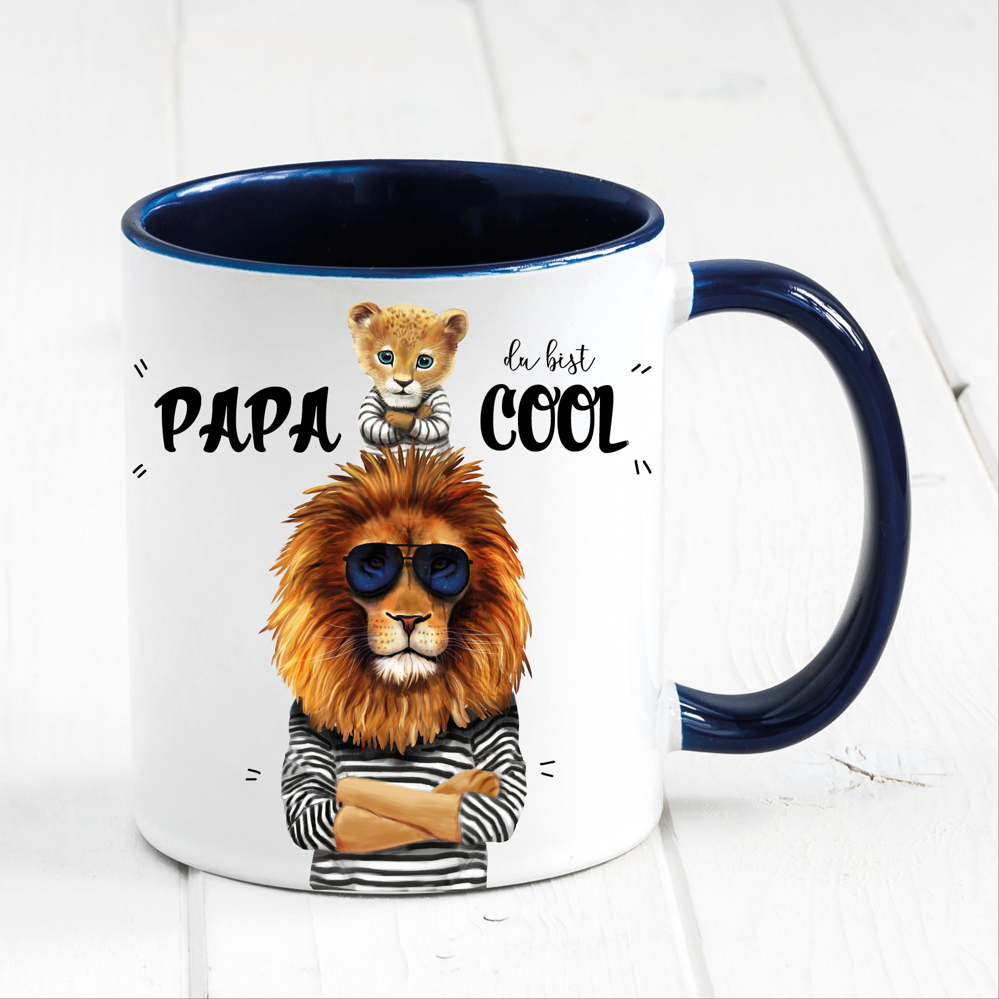 Vatertagsgeschenk Tasse bedruckt Löwe Papa du bist cool Löwenkind Junge  Mädchen Geschenk Geburtstag Papa, Ostergeschenk
