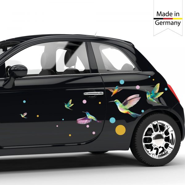 Auf dem Bild ist das Produkt: Autoaufkleber Kolibri Dekoration Fahrzeug zum Preis von €25.90 abgebildet.