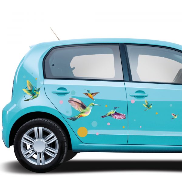 Auf dem Bild ist das Produkt: Autoaufkleber Kolibri Dekoration Fahrzeug zum Preis von €25.90 abgebildet.