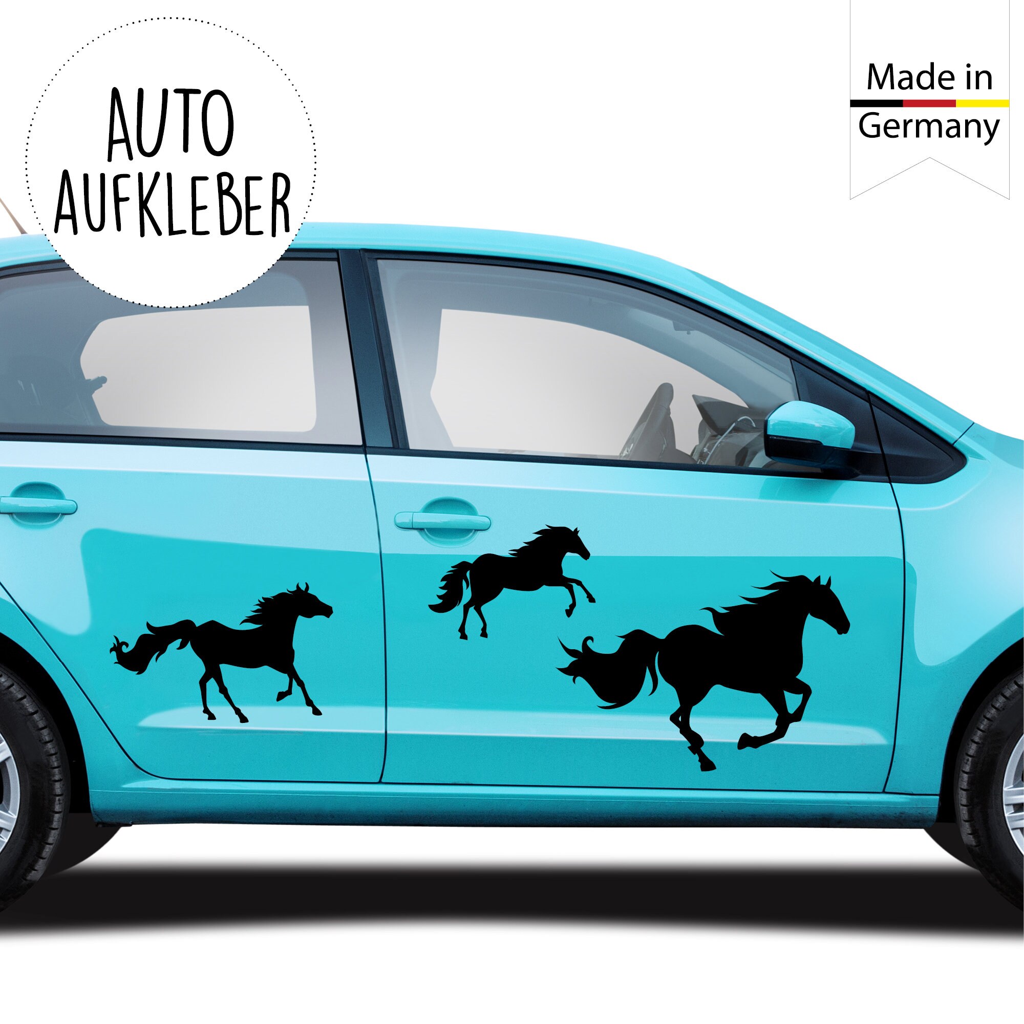 Autoaufkleber schwarze Pferde Fahrzeug Auto Dekoration