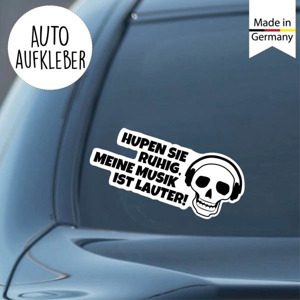 Auf dem Bild ist das Produkt: Autoaufkleber Spruch Hupen Sie ruhig…, Heckscheibenaufkleber Fahrzeug Auto zum Preis von €9.9 abgebildet.