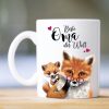 Auf dem Bild ist das Produkt: Bedruckte Tasse Fuchs mit Fuchskind Beste Oma der Welt Geschenk Geburtstag Großmutter zum Preis von €15.90 abgebildet.