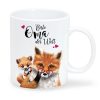 Auf dem Bild ist das Produkt: Bedruckte Tasse Fuchs mit Fuchskind Beste Oma der Welt Geschenk Geburtstag Großmutter zum Preis von €15.90 abgebildet.