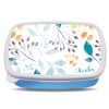 Auf dem Bild ist das Produkt: Brotdose Aquarell Blätter floral personalisiert mit dem Wunschnamen, kratz- und bruchsicher, Geschenk Geburtstag, Ostergeschenk zum Preis von €19.9 abgebildet.