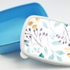 Auf dem Bild ist das Produkt: Brotdose Aquarell Blätter floral personalisiert mit dem Wunschnamen, kratz- und bruchsicher, Geschenk Geburtstag, Ostergeschenk zum Preis von €19.9 abgebildet.
