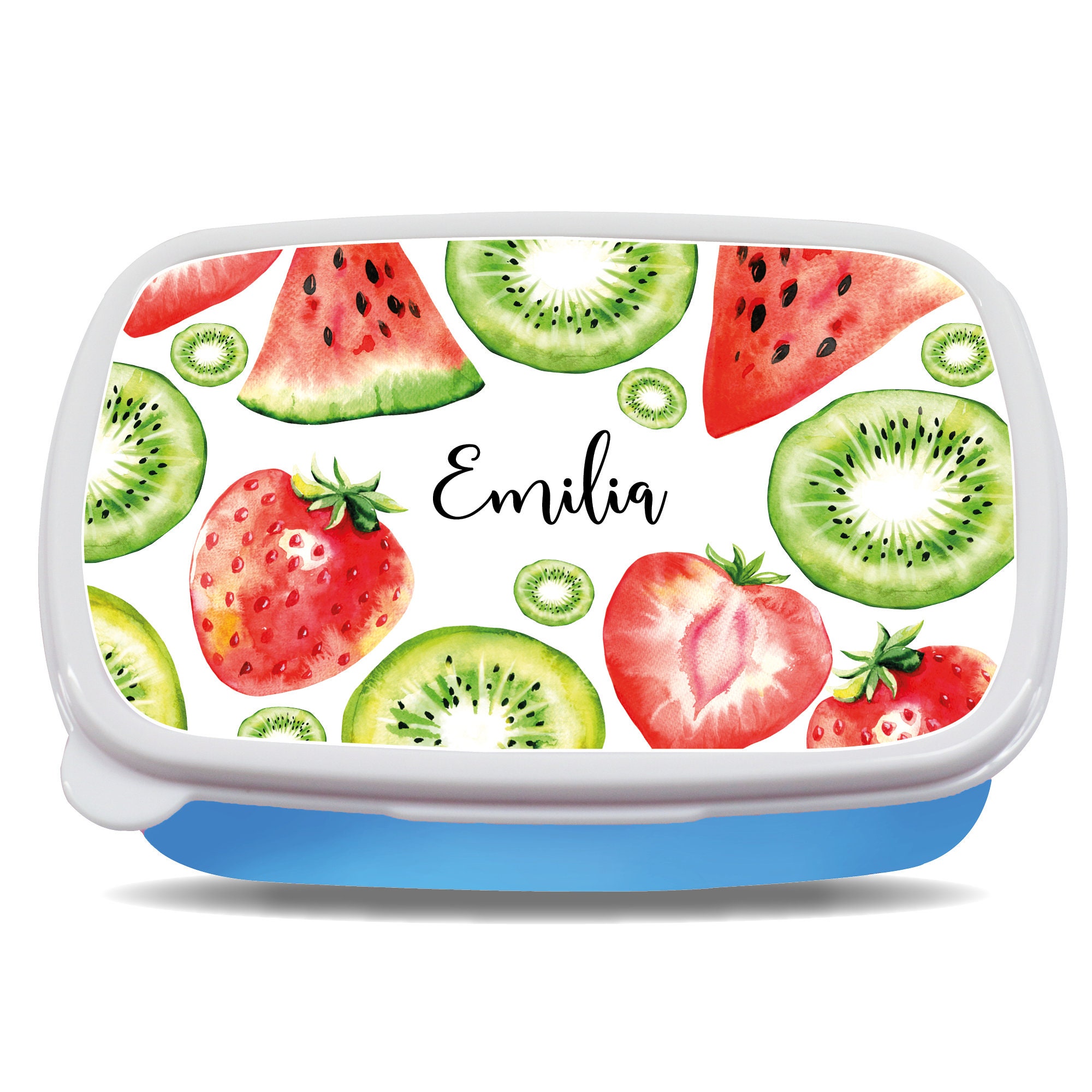 Brotdose Melone Erdbeere Kiwi Obst personalisiert mit dem Wunschnamen ...