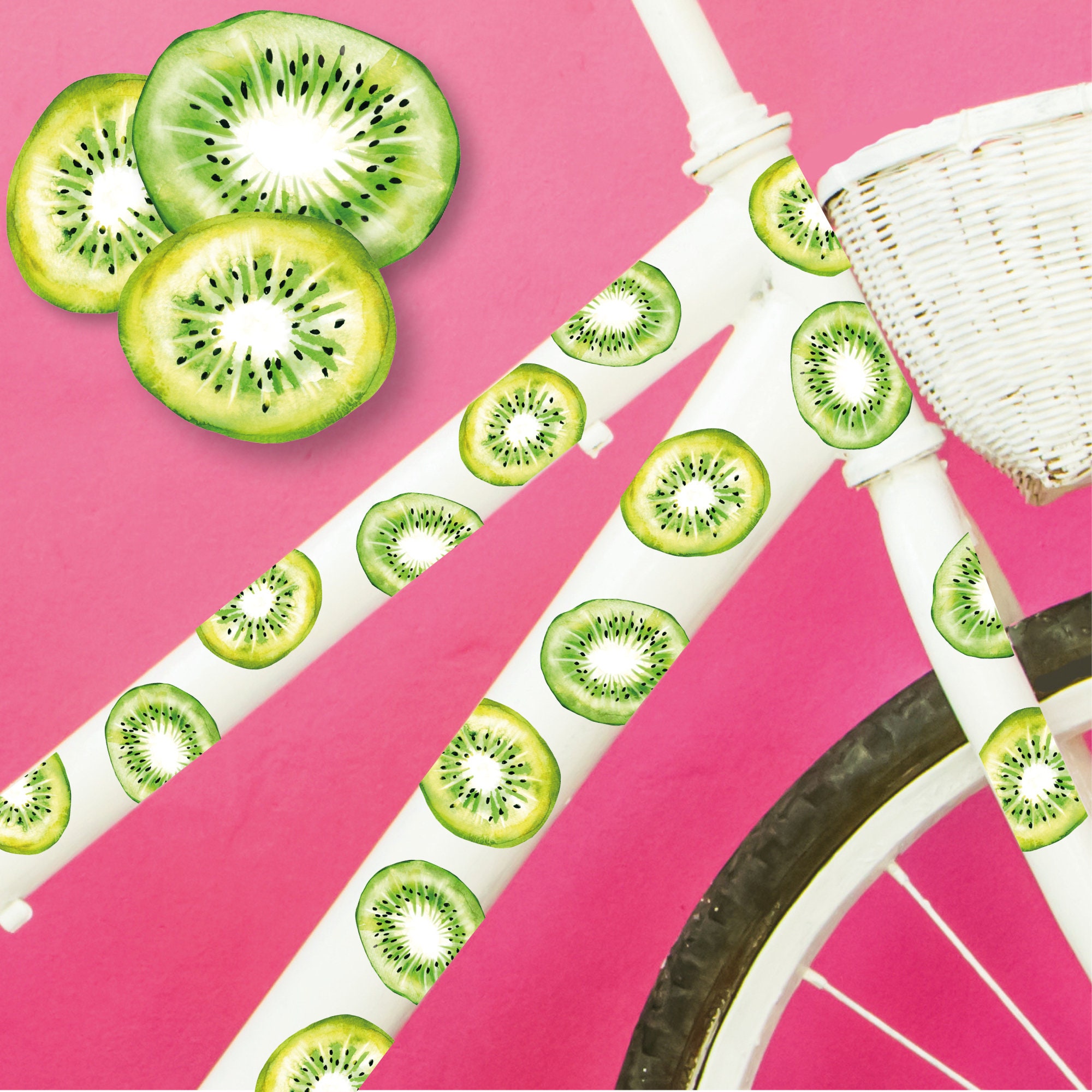 Fahrradaufkleber 30 Kiwi Obst Farbig Fahrrad Sticker Fahrraddesign Kinderfahrrad, Geschenk Geburtstag