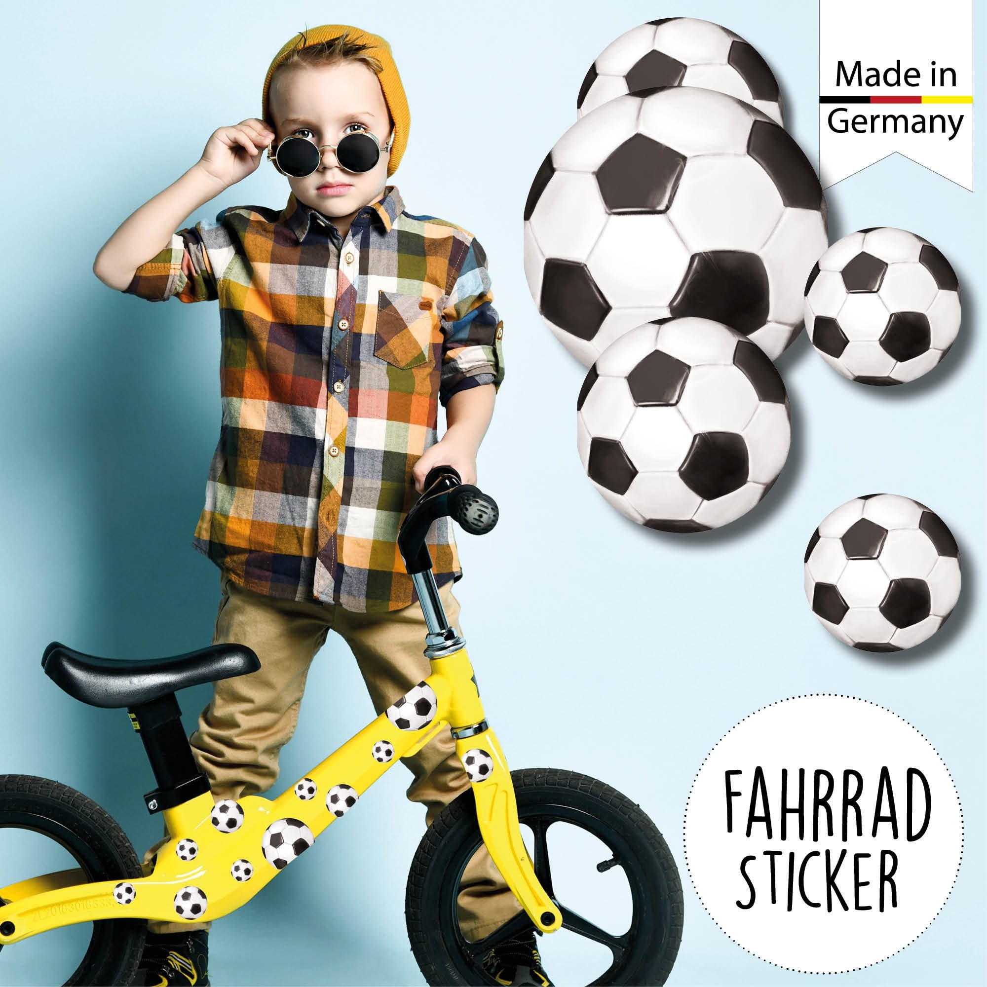 Fahrradaufkleber 38 Fußbälle Jungen Fahrrad Sticker Fahrraddesign