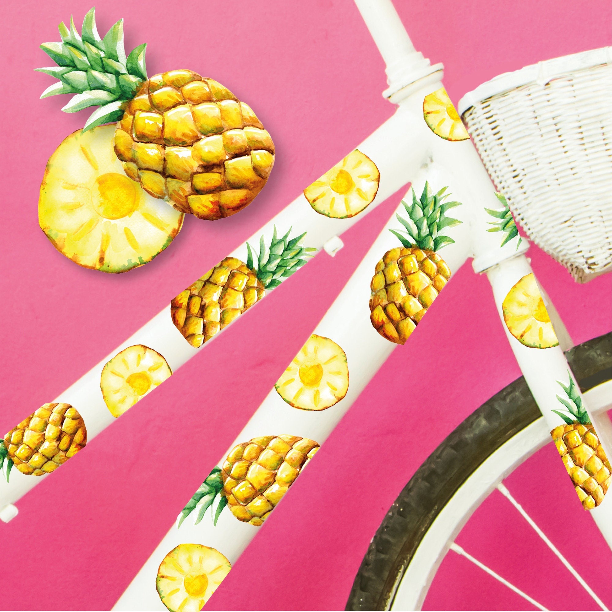 Fahrradaufkleber 39 Stk. Ananas Farbig Fahrrad Sticker Fahrraddesign Kinderfahrrad