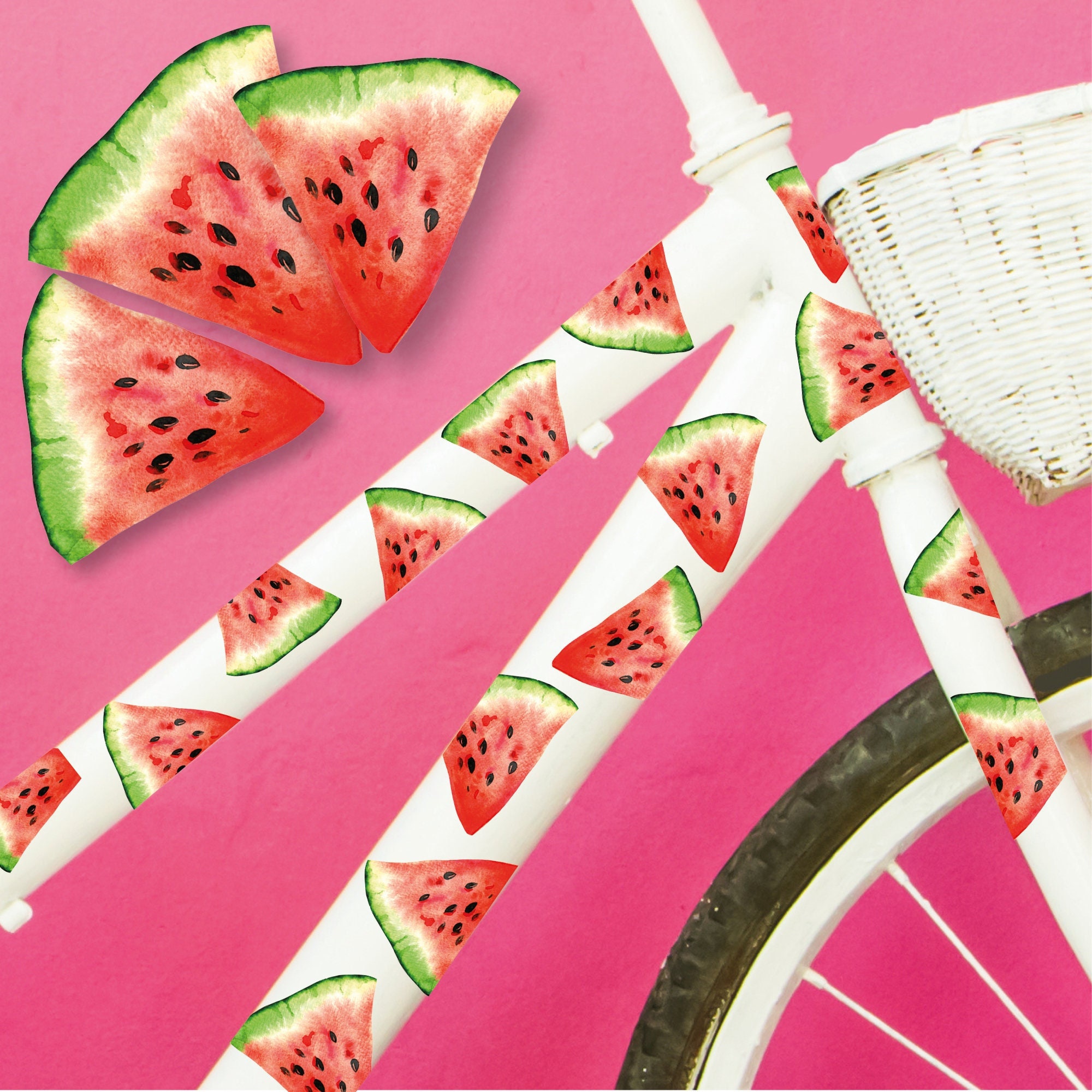 Fahrradaufkleber 40 Wassermelone Farbig Fahrrad Sticker Fahrraddesign Kinderfahrrad, Geschenk Geburtstag