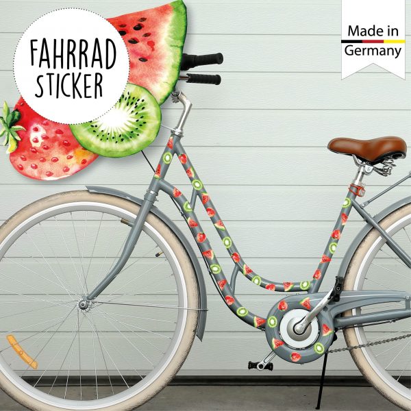Auf dem Bild ist das Produkt: Fahrradaufkleber 48 Früchte Farbig Fahrrad Sticker Fahrraddesign Kinderfahrrad, Geschenk Geburtstag zum Preis von €16.90 abgebildet.