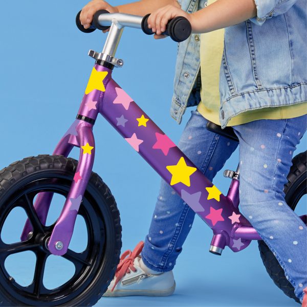 Auf dem Bild ist das Produkt: Fahrradaufkleber 54 Sterne Mädchen Fahrrad Sticker Fahrraddesign Kinderfahrrad, Geschenk Geburtstag zum Preis von €12.90 abgebildet.