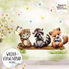 Auf dem Bild ist das Produkt: Fensterbild Frühling Ostern Fuchs Waschbär Katze Schmetterlinge Fensterdeko Kinderzimmer Kind, Osterdeko, Frühlingsdeko zum Preis von €14.9 abgebildet.