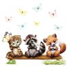 Auf dem Bild ist das Produkt: Fensterbild Frühling Ostern Fuchs Waschbär Katze Schmetterlinge Fensterdeko Kinderzimmer Kind, Osterdeko, Frühlingsdeko zum Preis von €14.9 abgebildet.