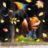 Auf dem Bild ist das Produkt: Fensterbild Herbst Herbstblätter Fuchs mit Drachen, bunt wiederverwendbare Fensteraufkleber Kinderzimmer Baby Kind zum Preis von €13.90 abgebildet.