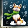Auf dem Bild ist das Produkt: Fensterbild Weihnachten Winter Fuchs mit Schal und Schneeflocken Fensteraufkleber wiederverwendbar zum Preis von €13.90 abgebildet.