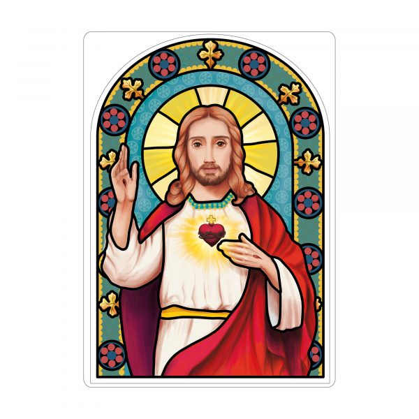 Auf dem Bild ist das Produkt: Fensterbild Winter Kirche Jesus wiederverwendbare Fensteraufkleber Mosaik Weihnachten zum Preis von €13.90 abgebildet.