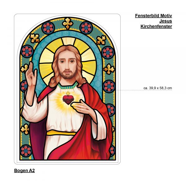 Auf dem Bild ist das Produkt: Fensterbild Winter Kirche Jesus wiederverwendbare Fensteraufkleber Mosaik Weihnachten zum Preis von €13.90 abgebildet.