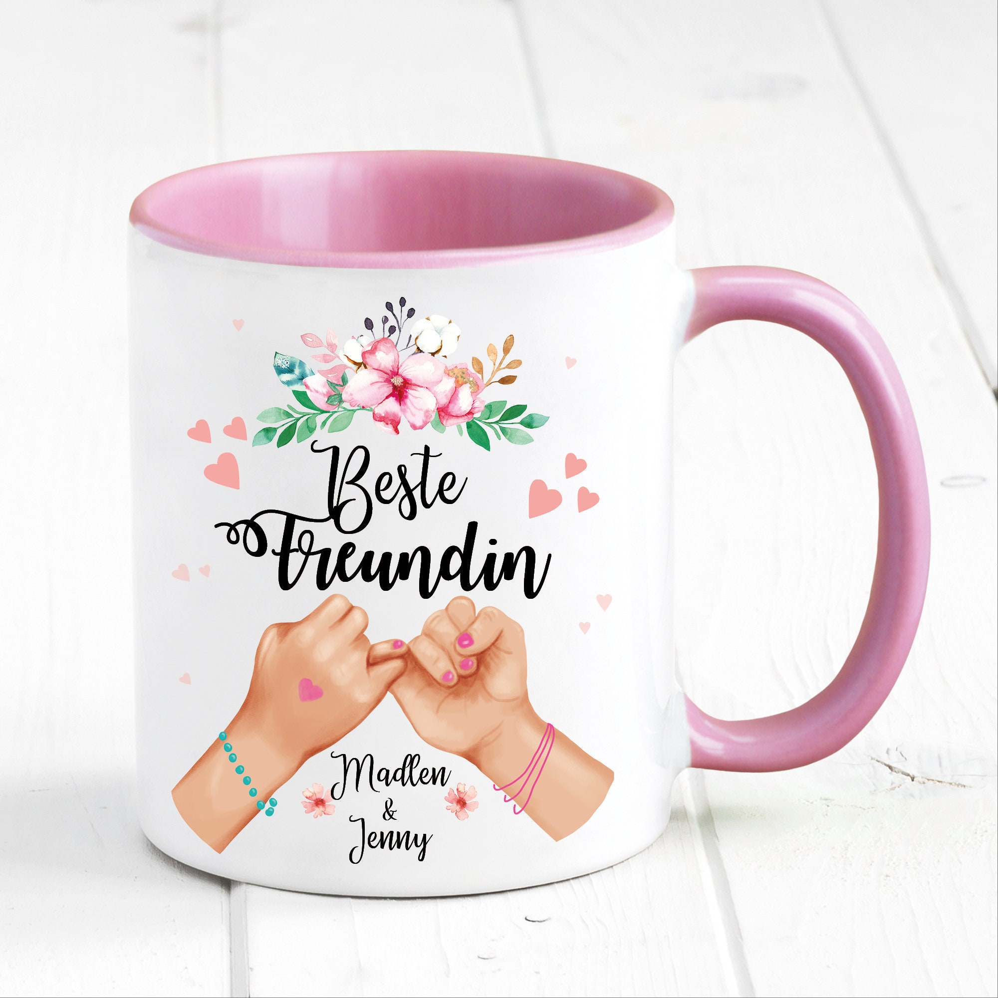 Geschenkidee Tasse bedruckt Beste Freundin personalisiert mit Wunschnamen, Geburtstagsgeschenk